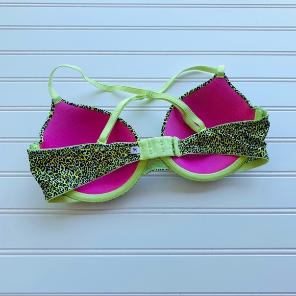 PINK 34C Neon Leopard Print Wear Everywhere Bra - Picture 3 of 5
